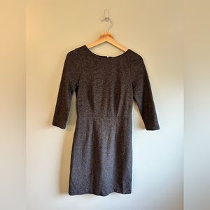 The Limited Charcoal Gray Dress with 3/4 Length Sleeves (Size 2)